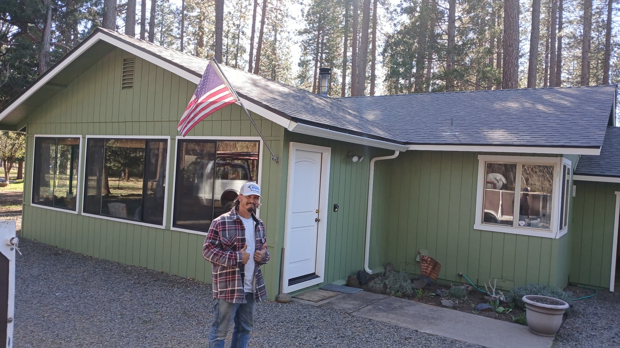 Brett on-site at a finished green ranch install